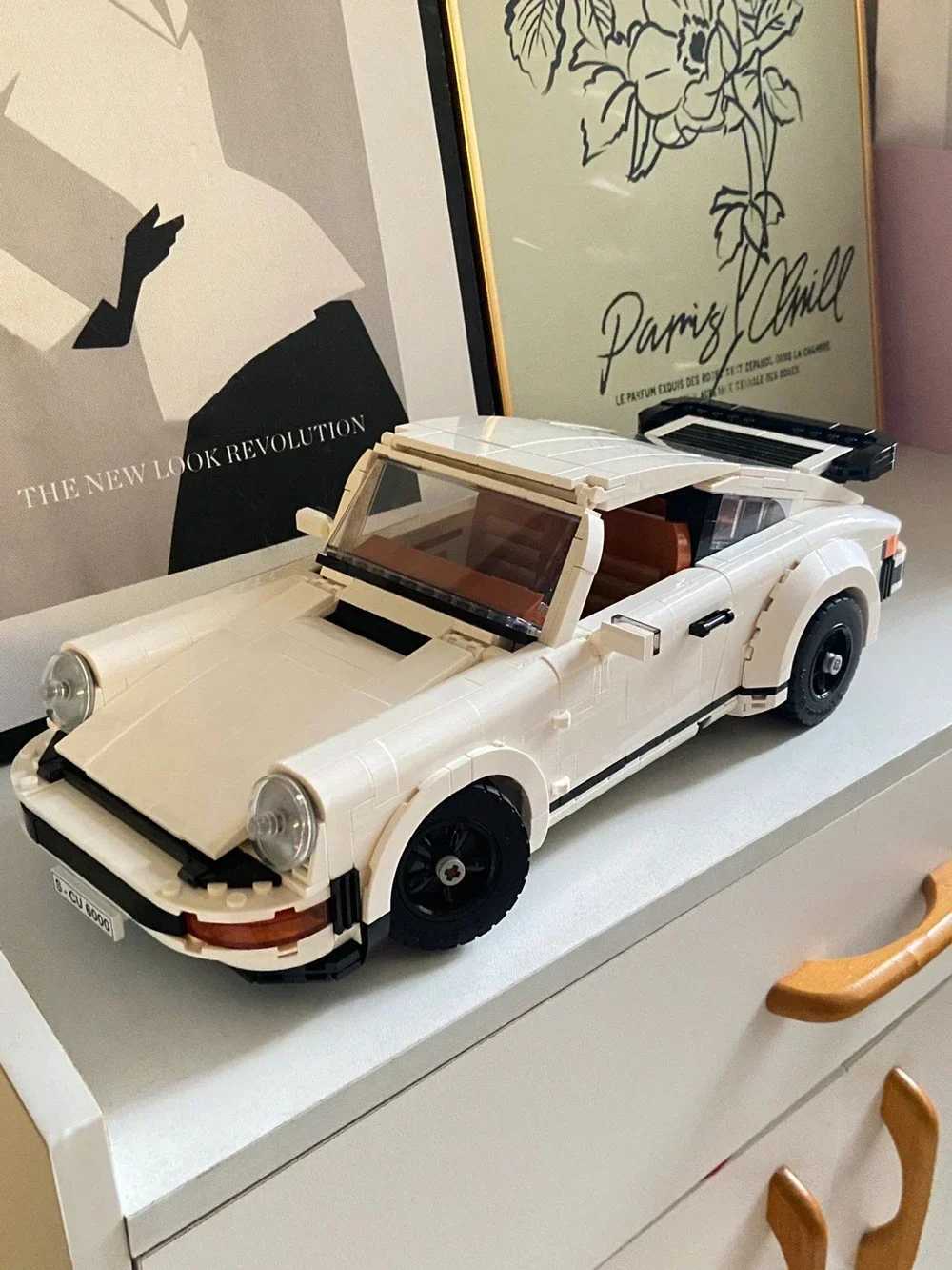 Technical retro Porsche 911 convertible sports car building block set model racing car assembly building block toy childrens gift W250408