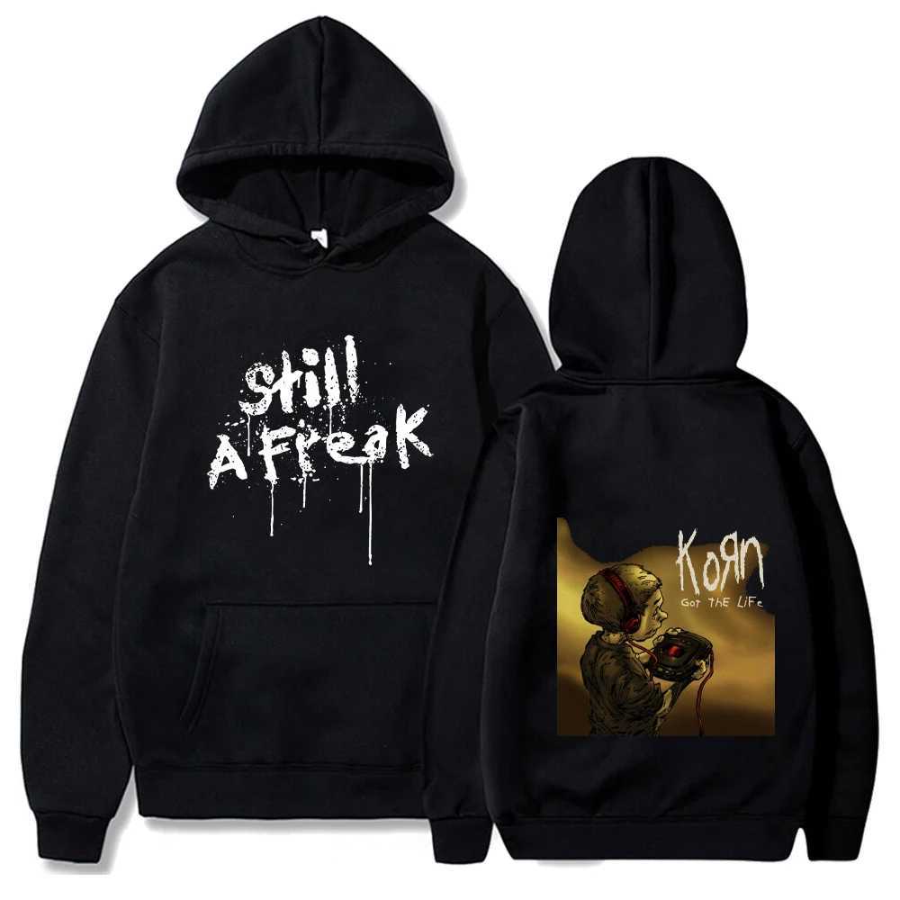 Rock band Korn has received a lifestyle print hoodie for mens retro sportswear unisex mens wool over Dalian hoodie loose streetwear W250408