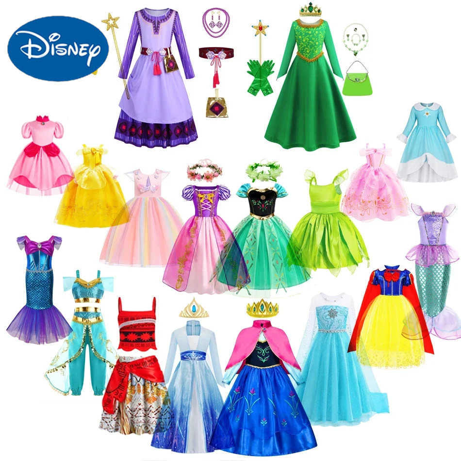 Disney Halloween princess costume birthday party dress girls Christmas fancy Elsa dress X250408