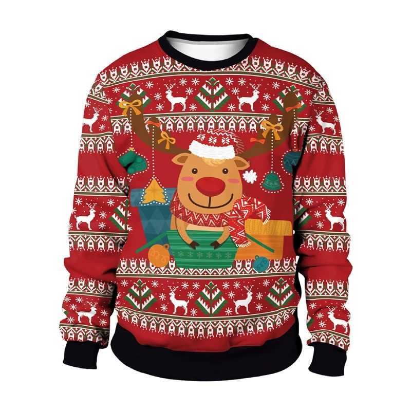 3D Printed Cute Reindr Snowman Graphic Men Long Slve Sweatshirts Casual Autumn Ugly Christmas Jumper Pullovers Polyester Tops S251110