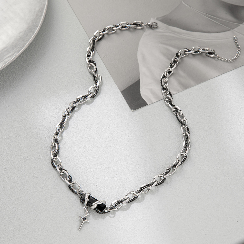 Niche Wrapped Black for Men, Titanium Steel, Neutral, Hip Hop, Trendy, Cool, Personalized, Men's Necklace