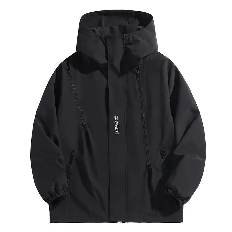 Large size 12XL bomber jacket mens hooded zipper windproof machine fishing waterproof goggles largefat 250407