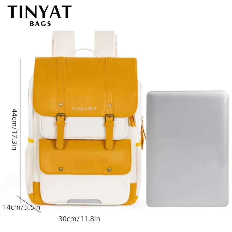 TINYAT Waterproof Shoulder Bag for Women Large Capacity Mens Backpack with 5 Pockets School Bag for 13 Laptop to Daily UseC250407