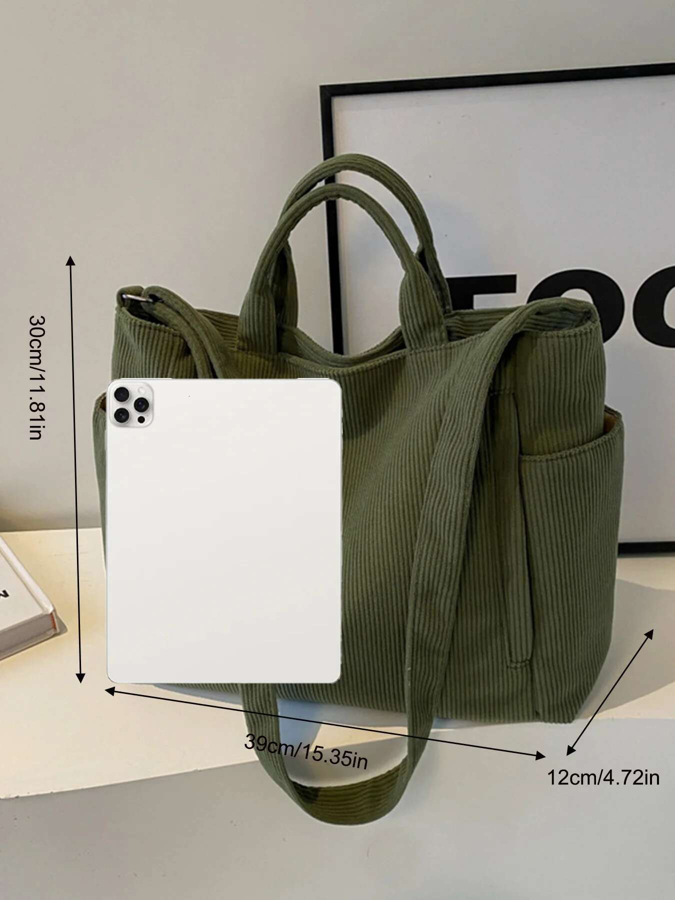 Fashion Versatile Shoulder Bag College Wind Commuting Corduroy Square Bagunisex Large Capacity Leisure Portable Crossbody Bag Dh