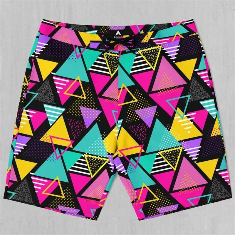 Hip Hop Street Casual For Men Neon Style Personality Music Carnival Party Beach Shorts Summer Trend Short Pant