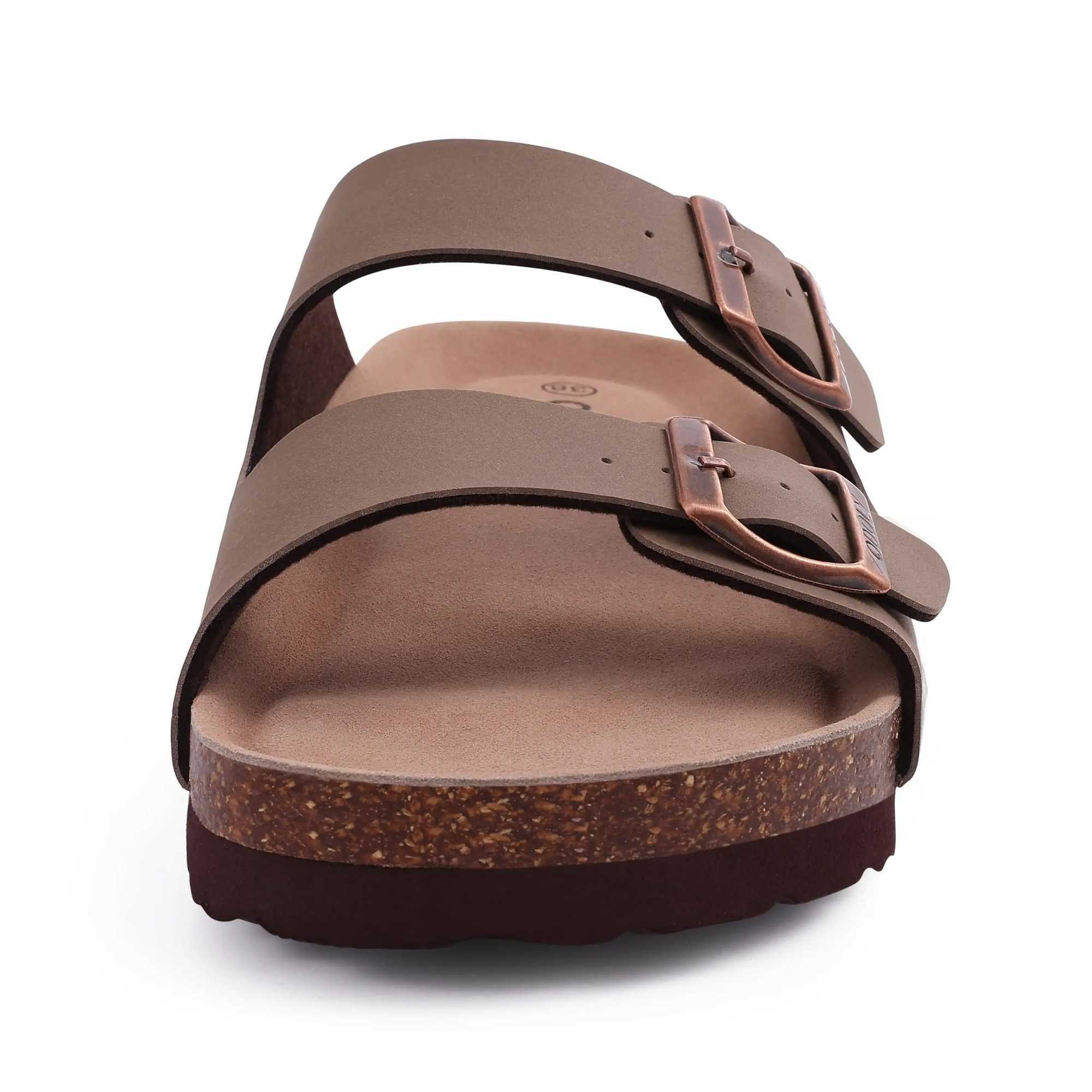 Comwarm Classic Cork Slippers For Women New Fashion Suede Flats Sandals Summer Couple Beach Slides Shoes With Adjustable BuckleC250408