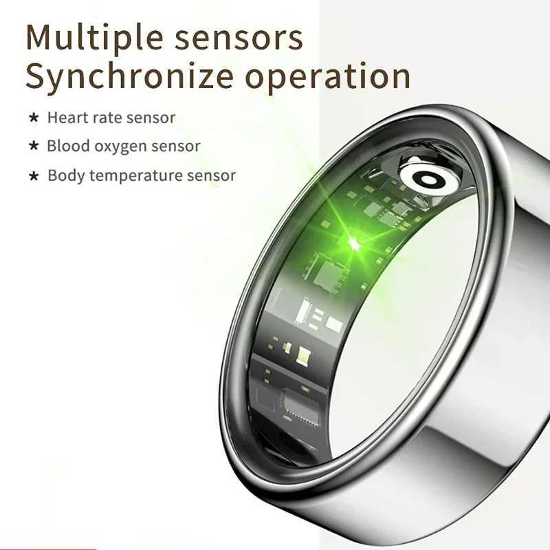 New Arrival Smart ring suitable for phones mens military grade titanium steel shell health monitoring IP68 and 3ATM waterproof multi sport mode O25040