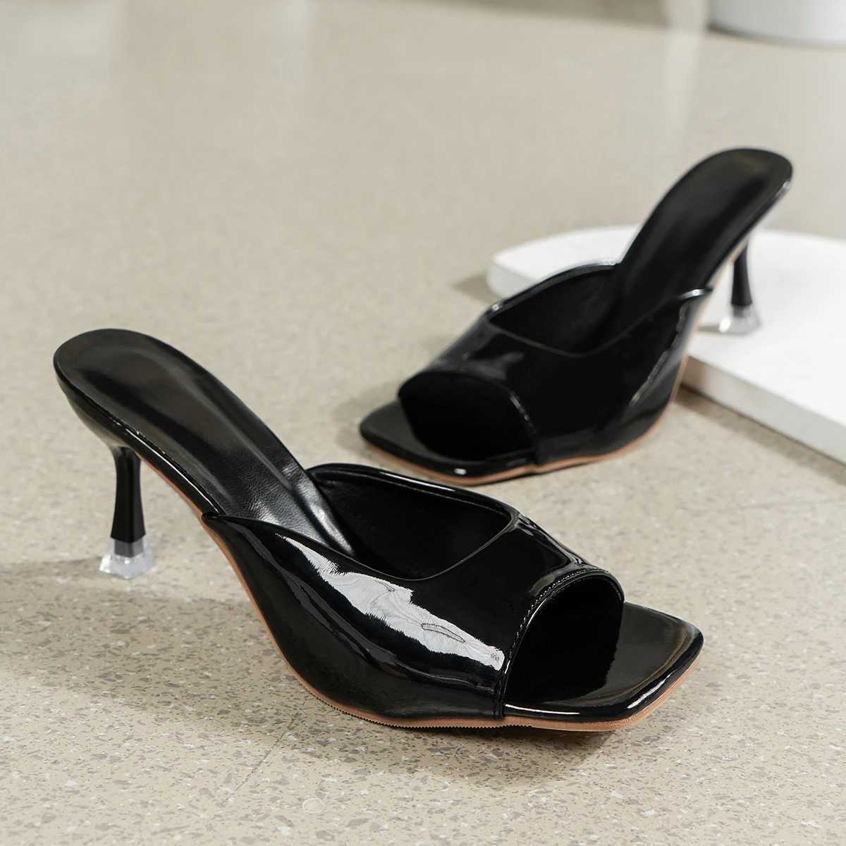 Womens High Heel Sandals Summer New Fi Square Open High Heel Shoes Womens Elegant Casual Comfortable Black High Heel SandalsXJ250407