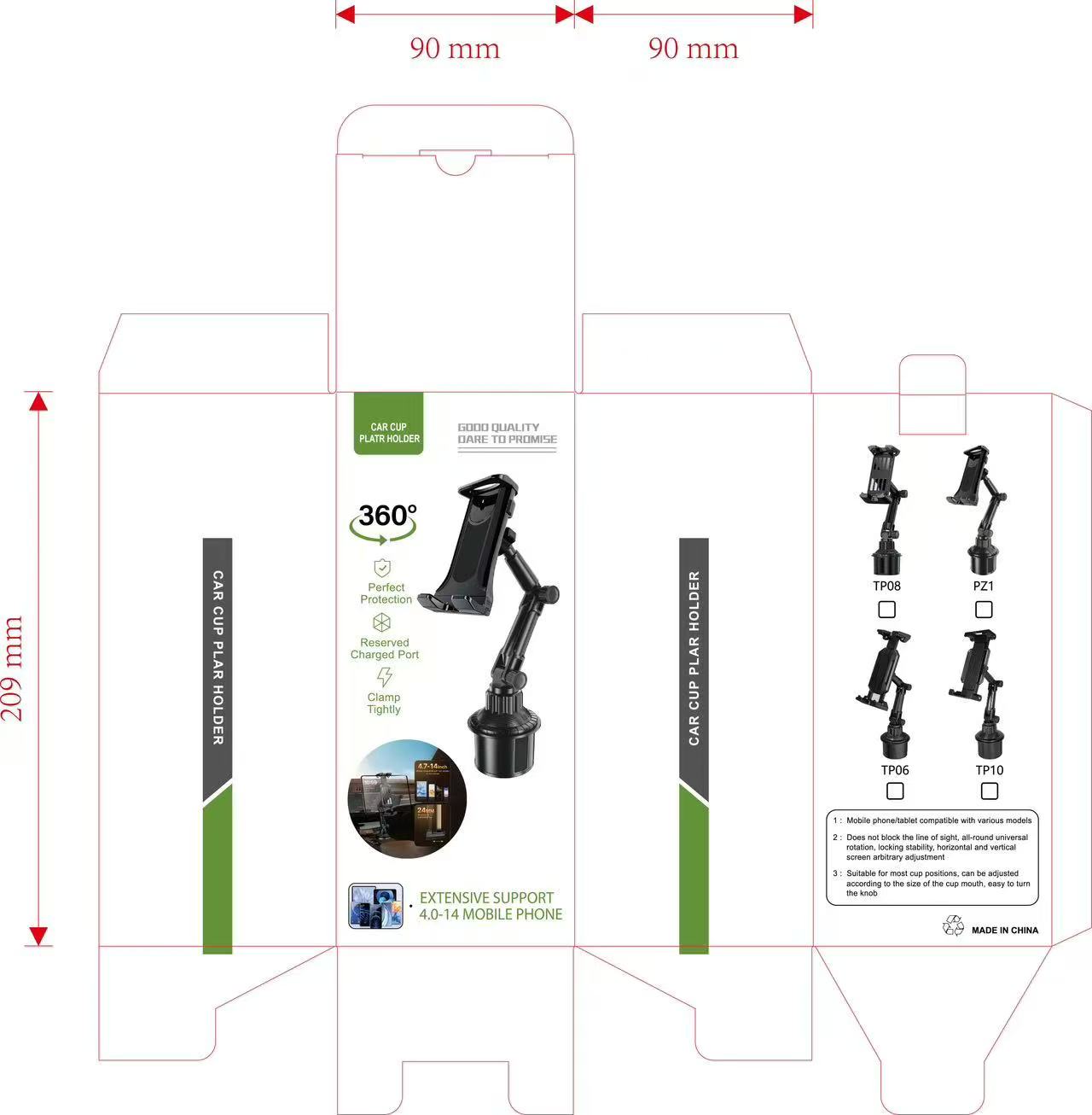 2 in 1 Cup Holder Cell Phone & Tablet Mount Car Cradles Adjustable Gooseneck Holders Compatible for ipad iphone samsung huawei By Sea Shipping