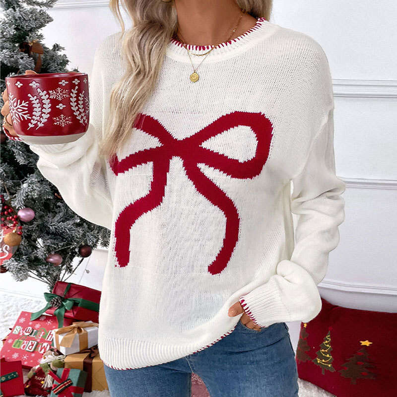 Autumn winter hot items, sweet European and American loose long sleeved round neck Christmas sweater, women's 2025 temperament versatile new tren