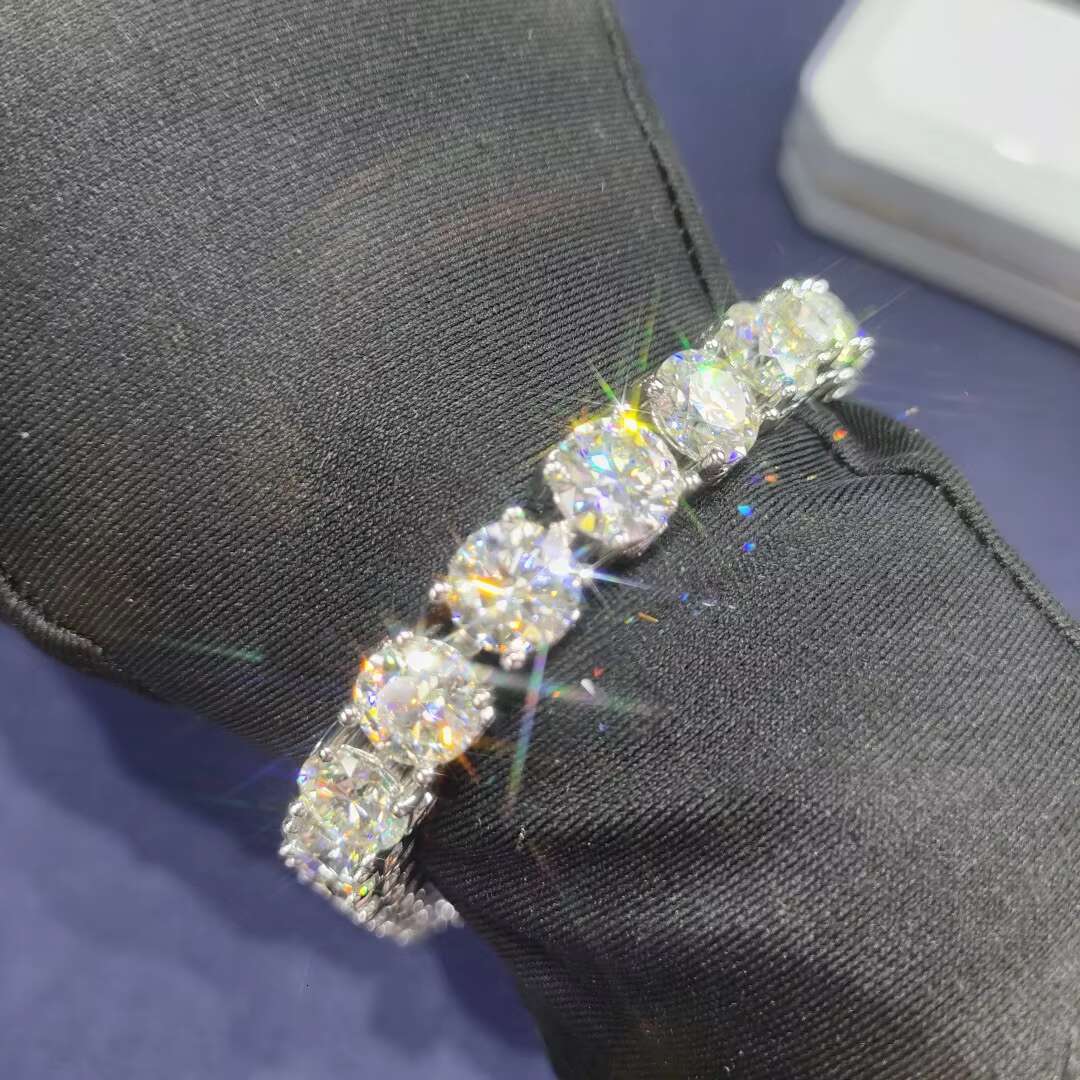 14K Gold Plated High Quality 9mm VVS Moissanite Tennis Chain 925 Silver Bracelet for Women
