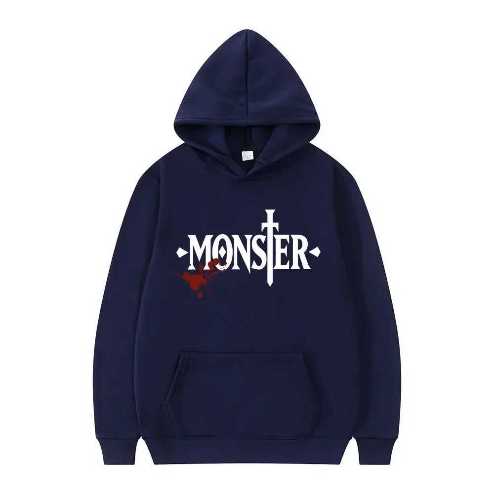 Japanese anime monster graphic hoodie Harajuku cool style long sleeved mens fashionable oversized sports shirt unisex W250408