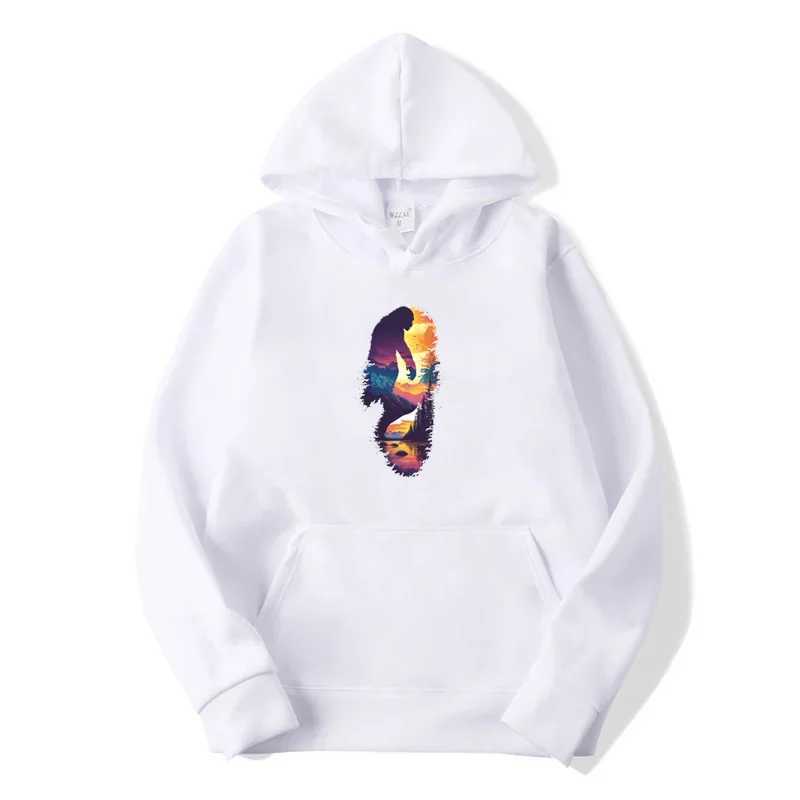 Forest Footprints Printed Spring Hoodie Mens Fashion Loose Hoodie Comfortable Zipper Mens Street Clothing W250408