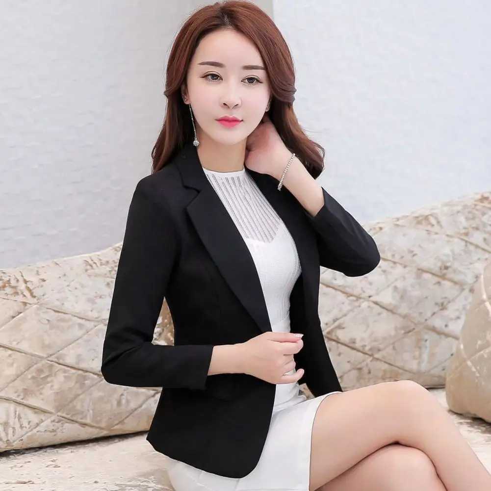Womens Korean casual short button jacket womens high-quality womens jacket spring and autumn womens workwear jacket M250408