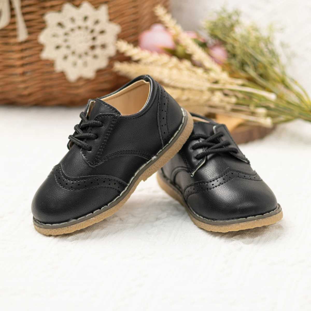 KIDSUN Fashion Childrens Shoes for Girls Lace PU Leather Shoes for Girls Multi Color Casual Baby Shoes Princess Childrens Shoes W250407