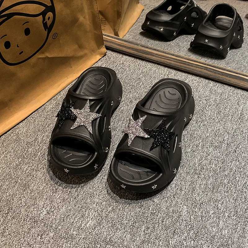 Summer womens star slippers platform anti slip home slippers outdoor beach star slippers womens sandalsXJ250407