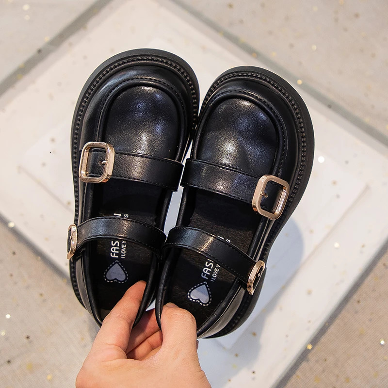 Girls Leather Shoes for Party Wedding Britain Style Children Princess Shoes Simple Fashion Kids Matte Performance Shoes 250407