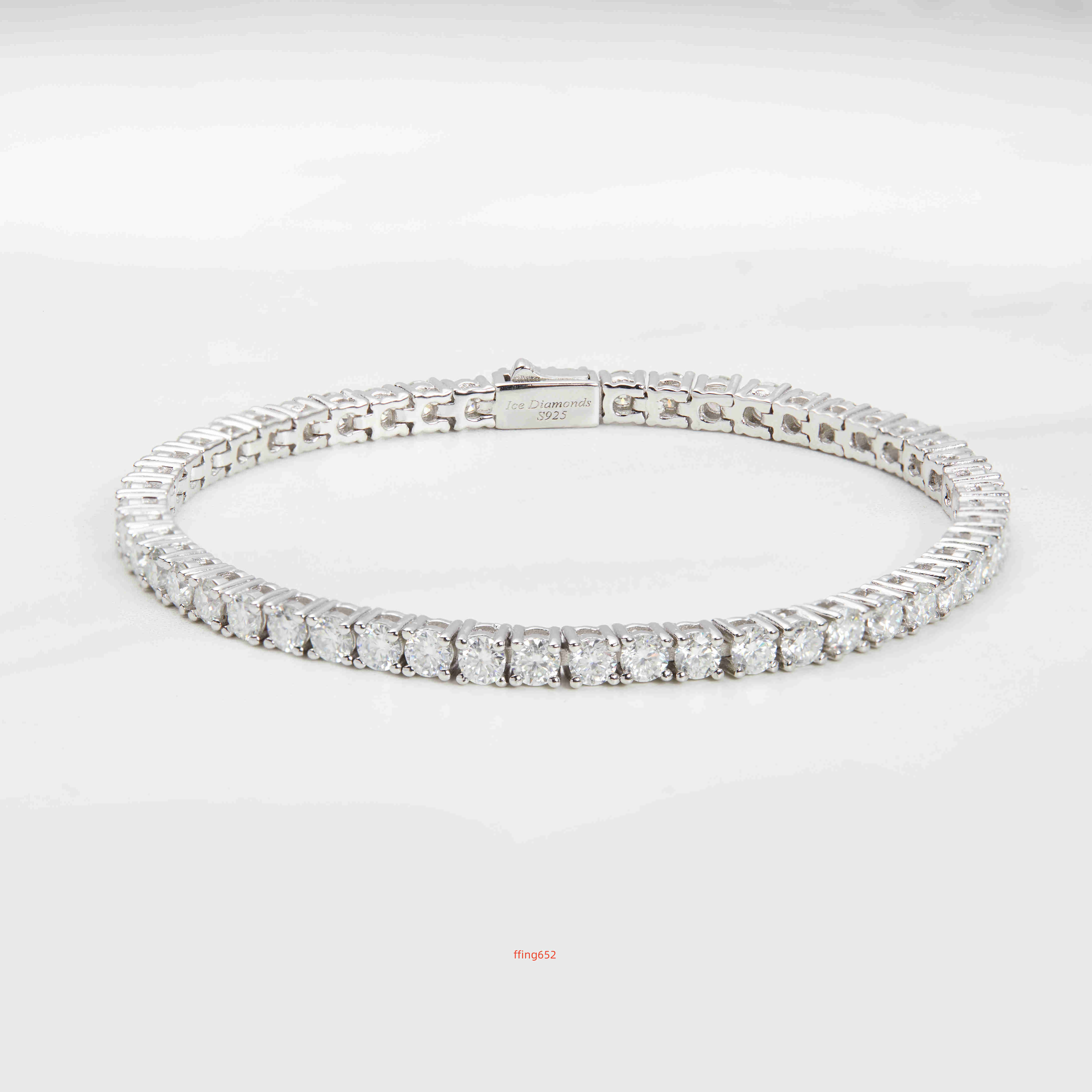 2023 New Custom 2mm S925 Sterling Silver Tennis Chain Zircon Moissanite Factory Wholesale Gold Plate Length Can Be Customized