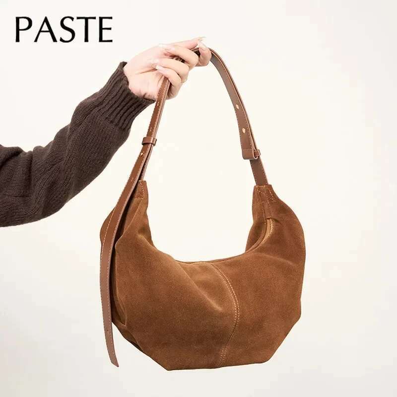 Euro Stylish High-End Chamois Single Shoulder For Women Matte Suede Leather Female Crossbody Bag 2025 The Latest Handbags
