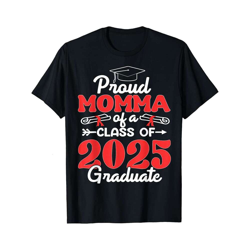 Designer T shirt Super Proud Mom of 2025 Graduate Awesome Family College Grad - 220g Tshits