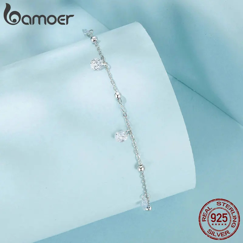 Zirconia Anklet 925 Sterling Silver Chian Bracelet for Leg Female Foot Jewelry For Women Leg Chain Fine Jewelry 250403