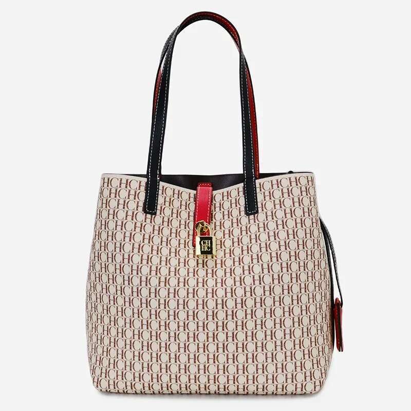 CH Brand Women's Shoulder Bag Elegant Light Practical With Bags Pure Color Simple Large hot Capacity Casual Resistant