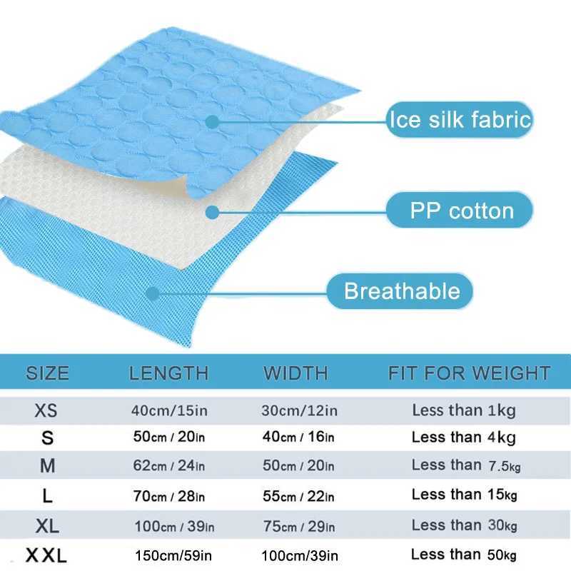 Pet dog cooling mattress ice blanket summer super large durable pad suitable for small large dogs and cats small dog blankets washable accessories Y25