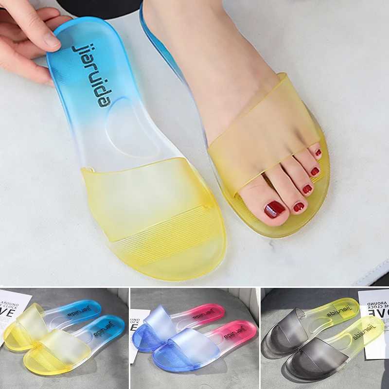 Summer womens slippers Fi outdoor sandals beach N-Slip color Mahing flip cover PVC indoor Ctrast color bathroom shoesXJ250407