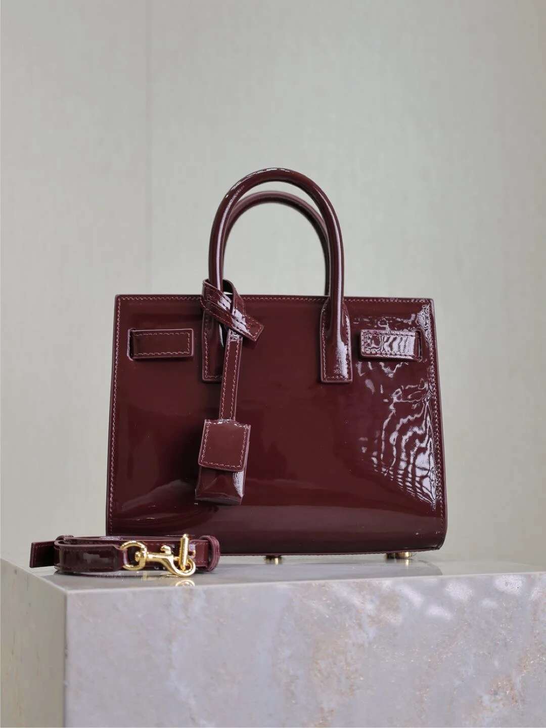 New Organ Handbag Diagonal Cross Shiny Leather Classic Fashionable Women's Bag