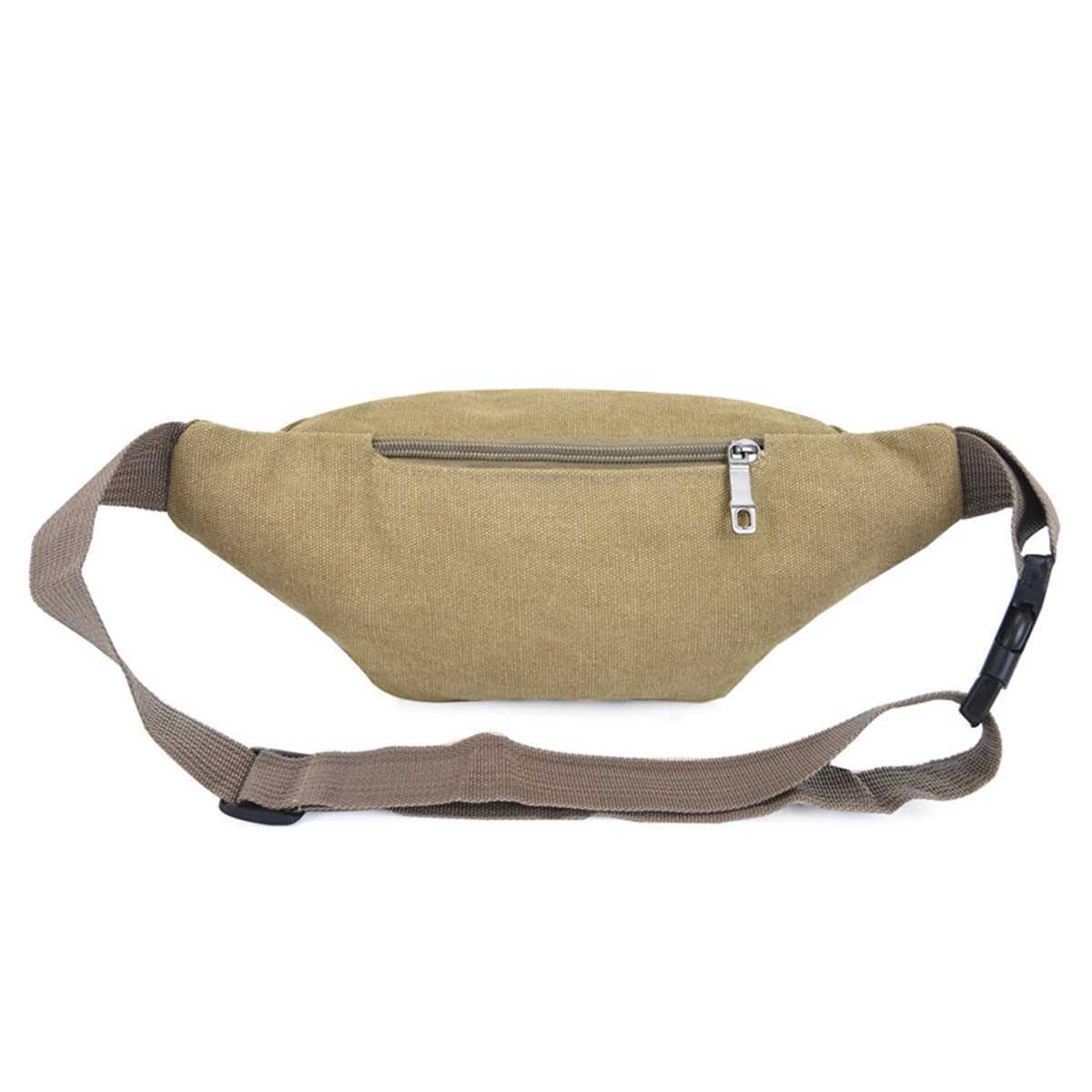 Thick canvas waist bag outdoor leisure sports cross chest bag mens portable mobile phone replacement bag multifunctional LJX Z250407