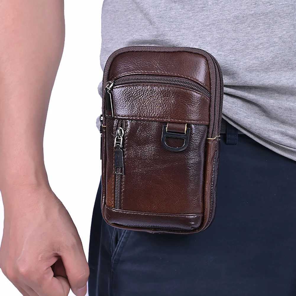 Mens FAshion Cross Bag Waterproof Leather Shoulder Bag Lightweight Waist Bag Mens Travel Outdoor Bag Z250407