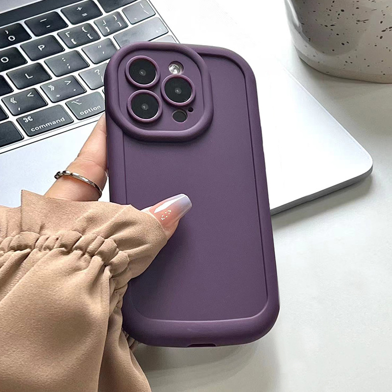 Luxury Cyber Red Puff Silicone Armor Case for IPhone 16 14 15 13 12 11 Pro Max X 8 Plus Lens All-inclusive Shockproof Protection