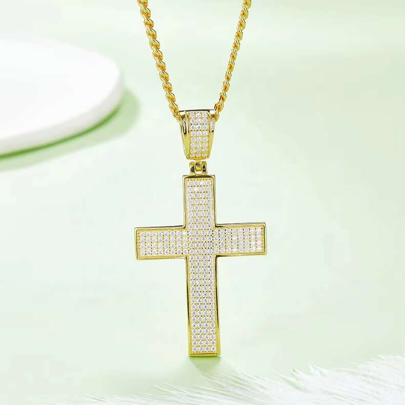 Classic Luxury Moissanite Jewelry 925 Sterling Silver Cross Moissanite Gemstone Pendants for Necklace