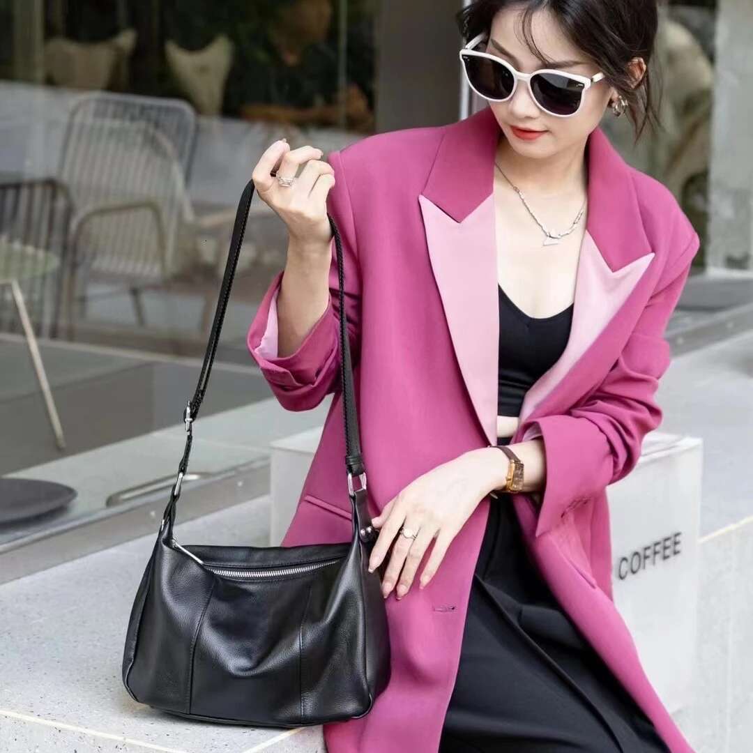 Ladies' High Quality Genuine Shoulder Versatile Natural Cowhide Crossbody Bag Women's Casual Leather Handbag