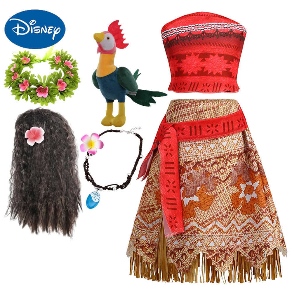 Disney Moana Ocean Adventure Girl Role Playing Costumes Vaiana Princess Childrens Costumes Halloween Vestitos Carnival Party Costumes X250408