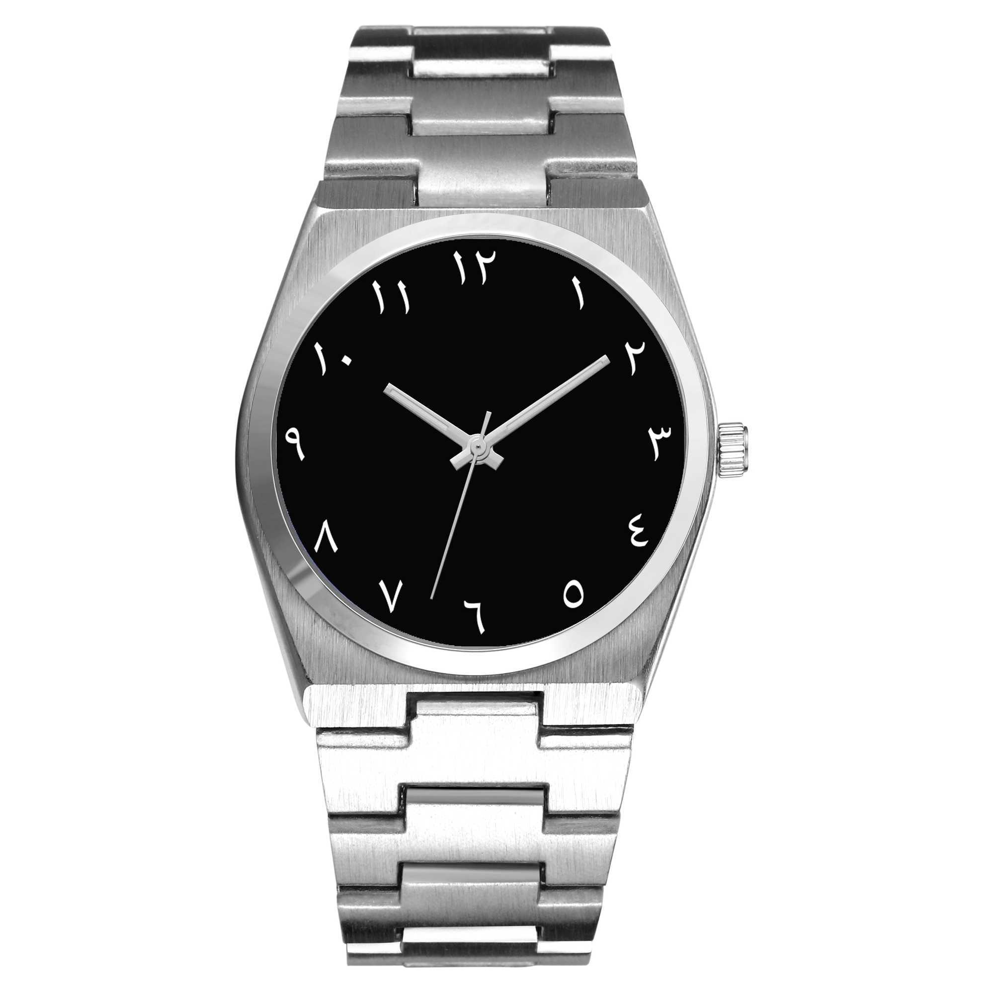 Customized Arabic watches metal quartz proprietary language text letters customized mens watches add your company name watch Relogio Y250407