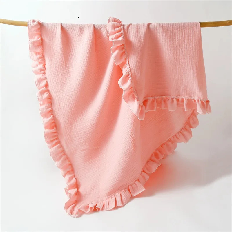 baby solid colored gauze blanket childrens blanket folded edge baby bath towel scarf blanket slim breathable 250408