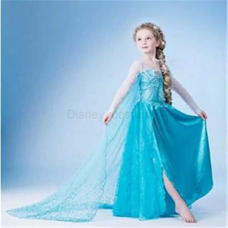 Disney Elsa costume girl 2023 white glitter carnival party childrens costume Halloween role-playing snow queen Elsa princess dress X250408