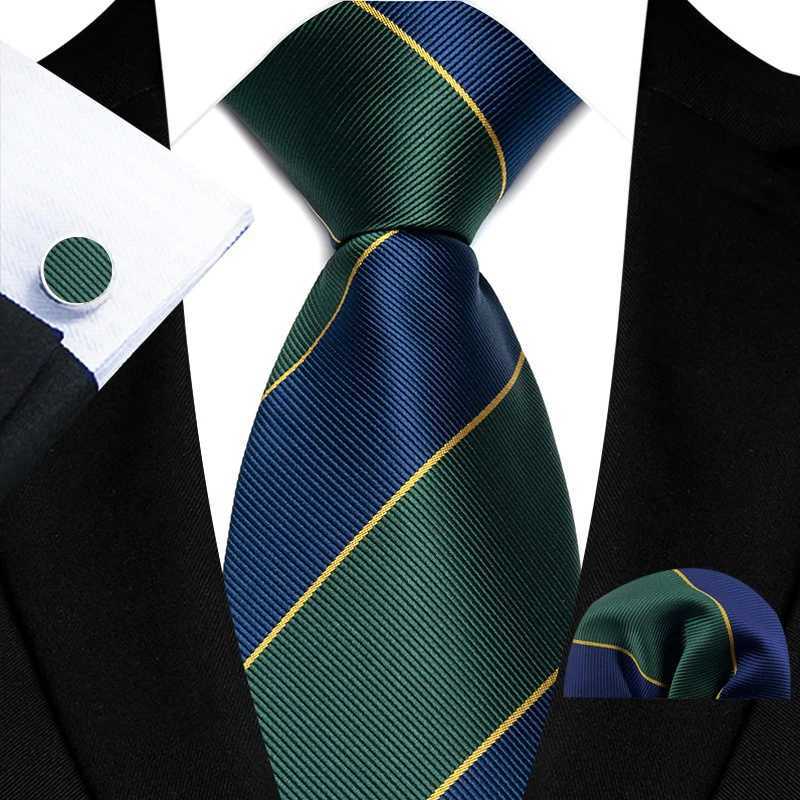 Business Mens Tie Luxury Striped 8cm NeckTie Pocket Square Cufflinks Set For Men Formal Fashion Wedding High Quality Gravata X250407