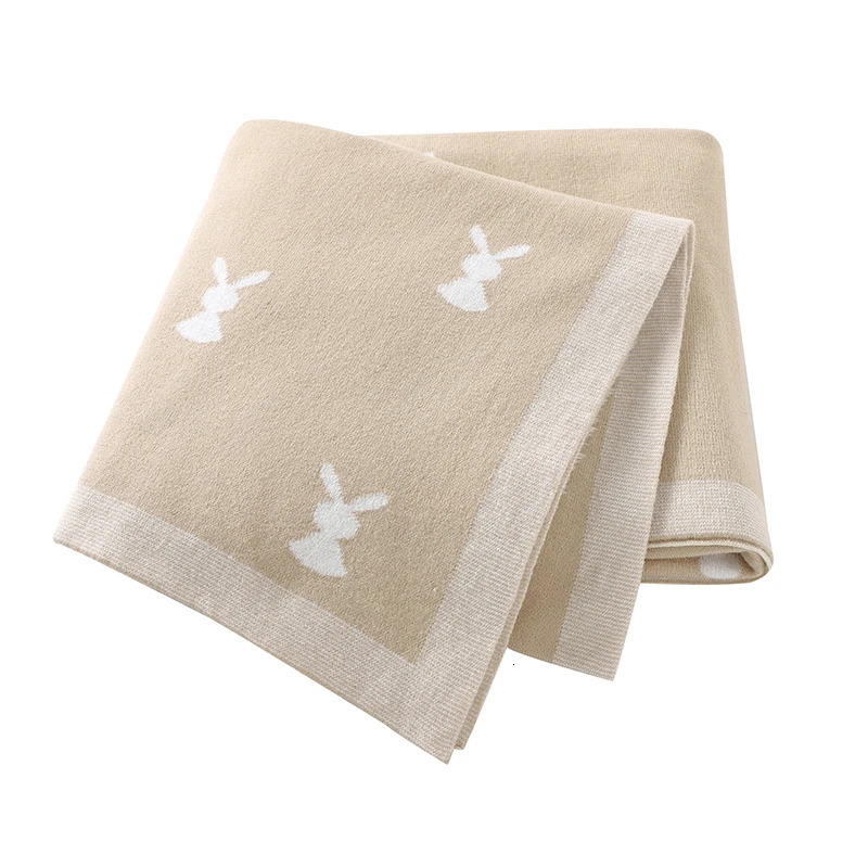 born Baby Blankets Easter Rabbit Knitted Infant Boys Girls Cotton Month Swaddle Wrap Stroller Bedding Sleeping Cover 100*80cm 250408