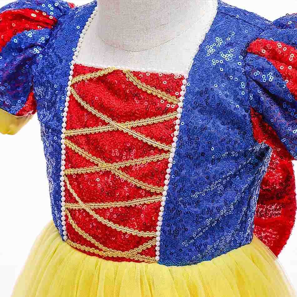 Disney Sparkling Girl Snow White Fancy Dress Girl Childrens Carnival Christmas Party Princess Costume Childrens Birthday Performance Costume X250408