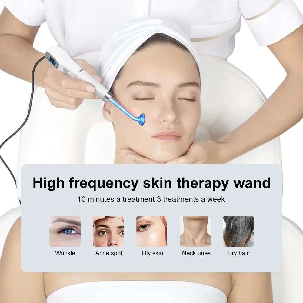 High Frequency Electrode Glass Tube Electrotherapy Acne Spot Remover Skin Care Home Spa Beauty Facial Therapy Wand