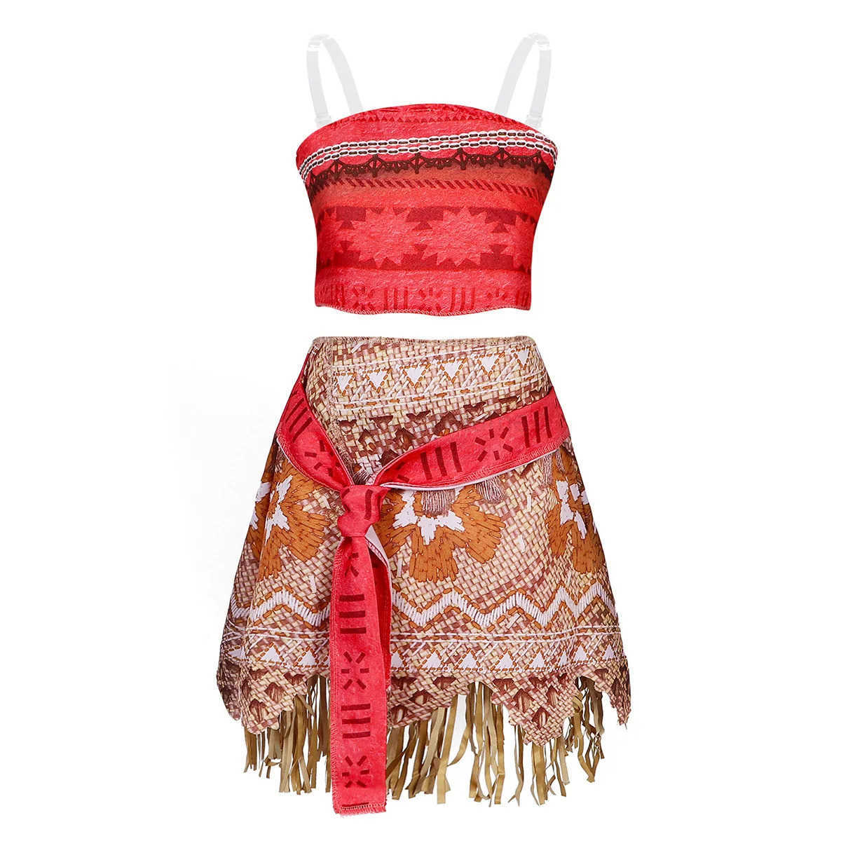 Disney Halloween Fairy Princess Moana Costume Girl Cosplay Vaiana Vintage Adventure Kids Bikini Party Clothes Kids Clothes Set X250408
