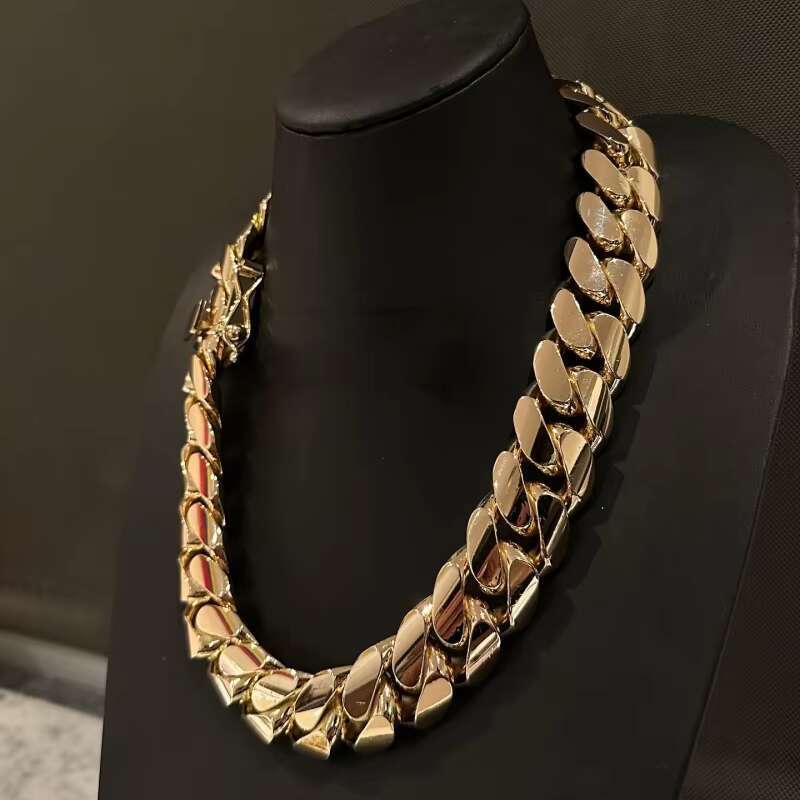 30mm Cuban Chain Hiphop Gold Plated Curb Custom Cuban Necklaces 925 Sterling Silver Cuban Link Chain
