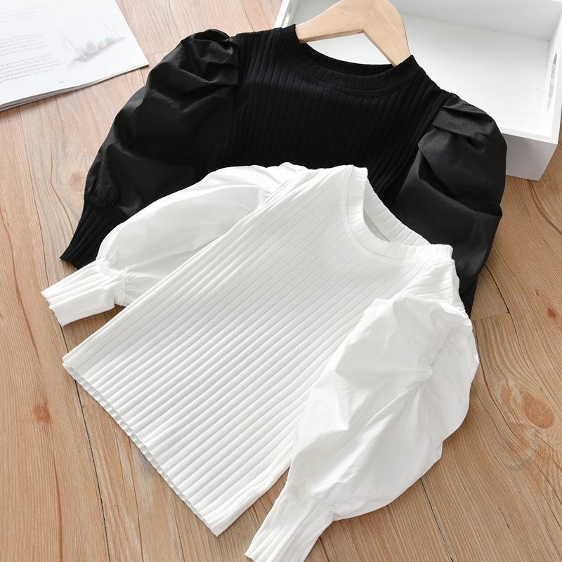 Ddmyshoesvip Girls Spring Dress Primer New Children S Bubble Pit Strip Long Sleeve T Shirt For Wearing Outside Baby Casual Top
