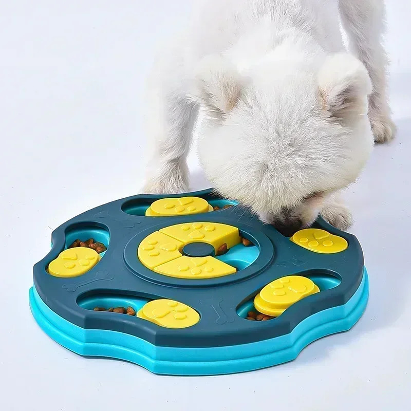 Dog Puzzle Toy Slow Feeding Machine Interaction Increases Little Dog IQ Food Dispenser Slow Food Non Sliding Bowl Pet Cat Dog Training Game 250402