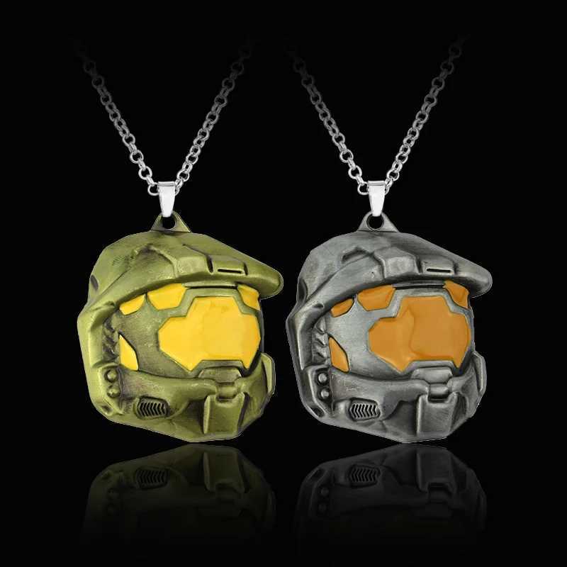 Halo Spartan Assault Mask Keychain Mask Car Keyring Mens Necklace Ornaments Decoration Accessories For fans GiftC250407