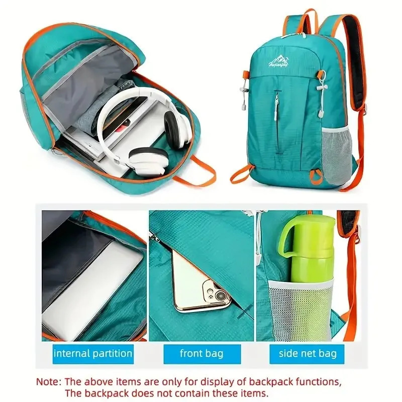Lightweight Handy Packable Backpack 20L Foldable Hiking Backpacks Water Resistant Small Folding Daypack for Travel 250407