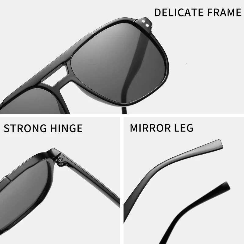 Outdoor Ocean Slice Double Beam New Retro Jelly Color Women Square Sunglasses UV400 Eye Protection Goggles