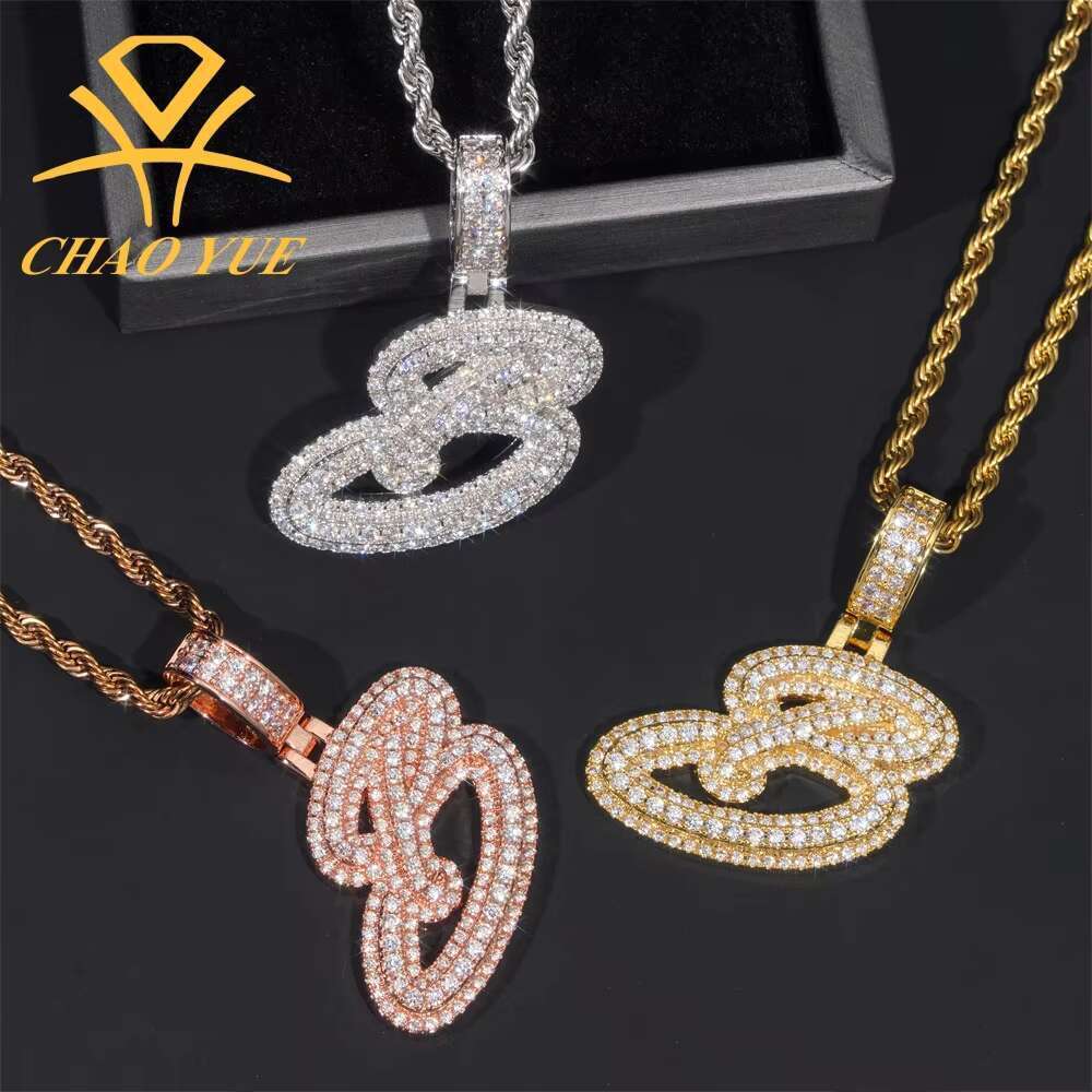 Sier VVS Moissanite pendant with simple splicing of letters and talismans in various styles